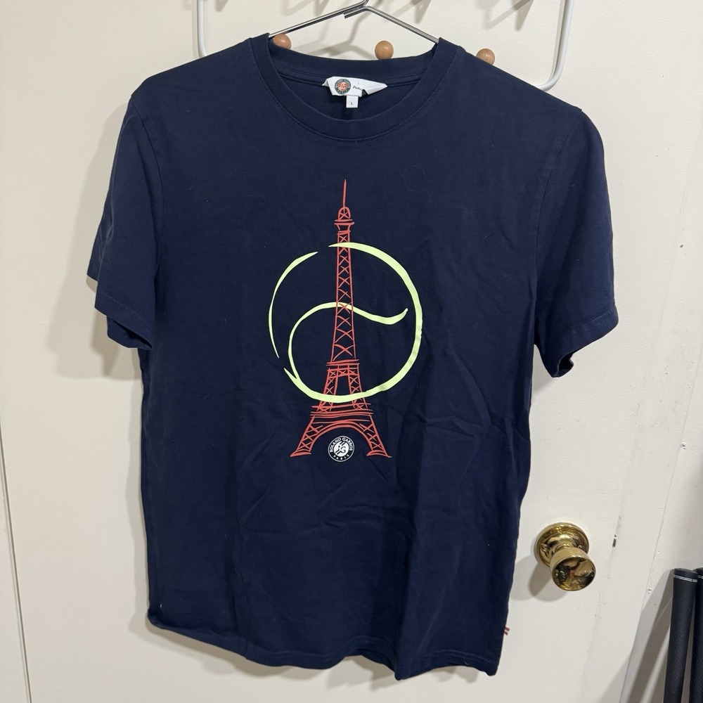 Roland Garros Product Official Women's Eiffel Tower Paris T-Shirt Size L Tennis